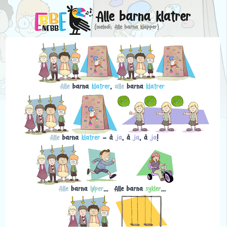 Sangkort: Alle barna klatrer