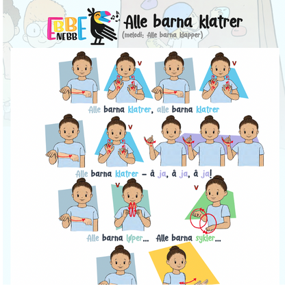 Sangkort: Alle barna klatrer