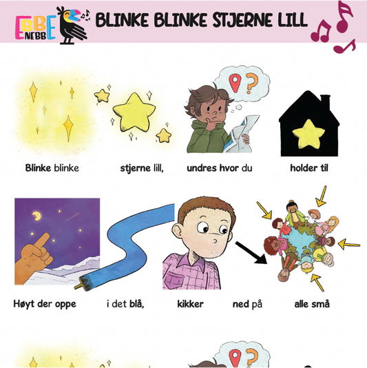 Sangkort: Blinke blinke stjerne lill