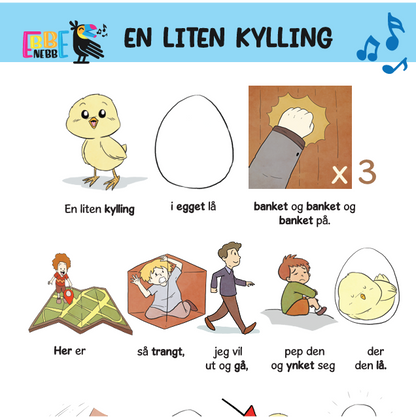 Sangkort: En liten kylling