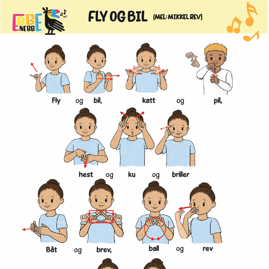 Sangkort: Fly og bil