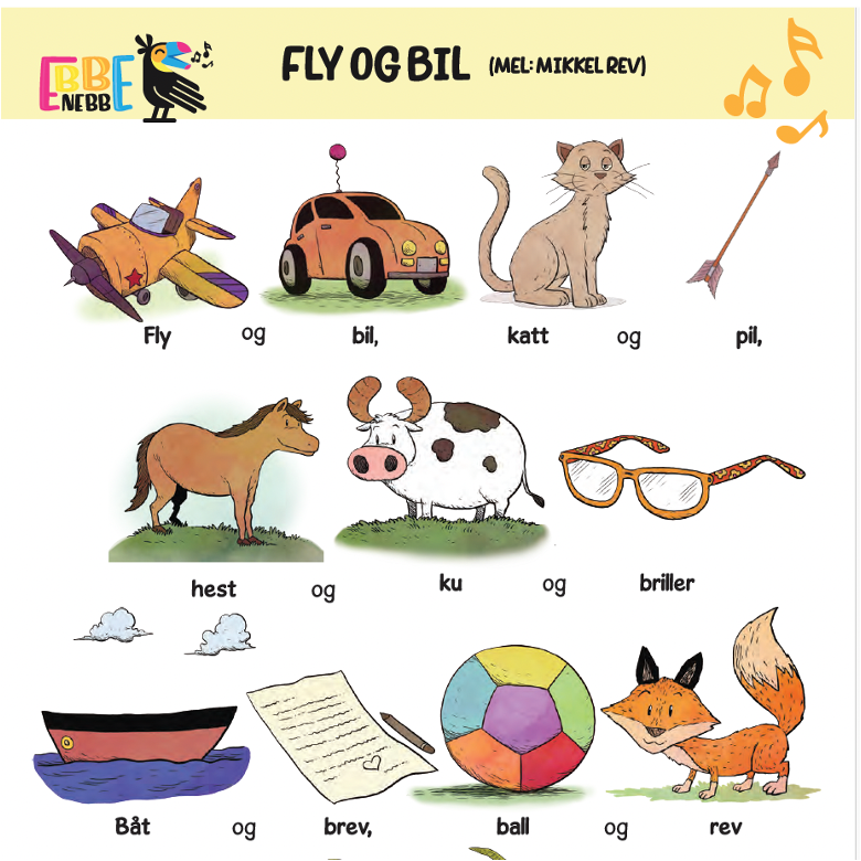 Sangkort: Fly og bil
