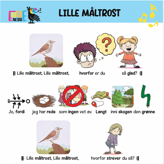 Sangkort: Lille måltrost