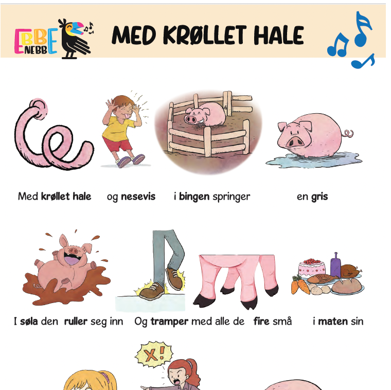Sangkort: Med krøllet hale