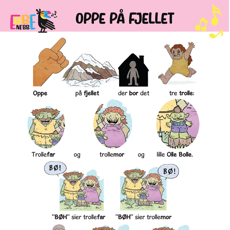 Sangkort: Oppe på fjellet