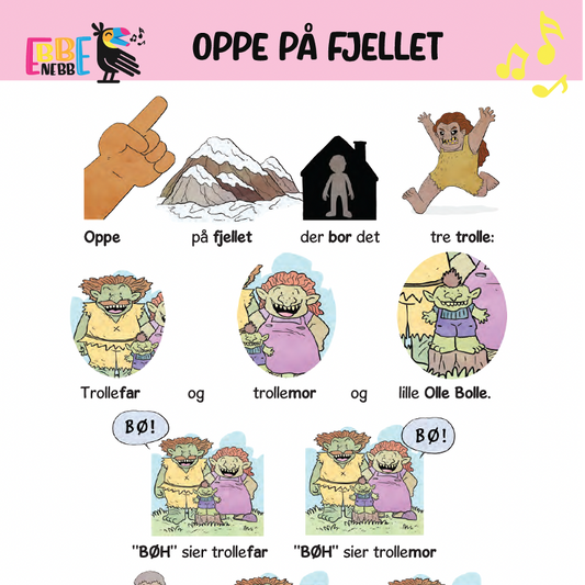 Sangkort: Oppe på fjellet