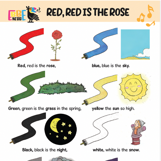 Sangkort: Red red is the rose