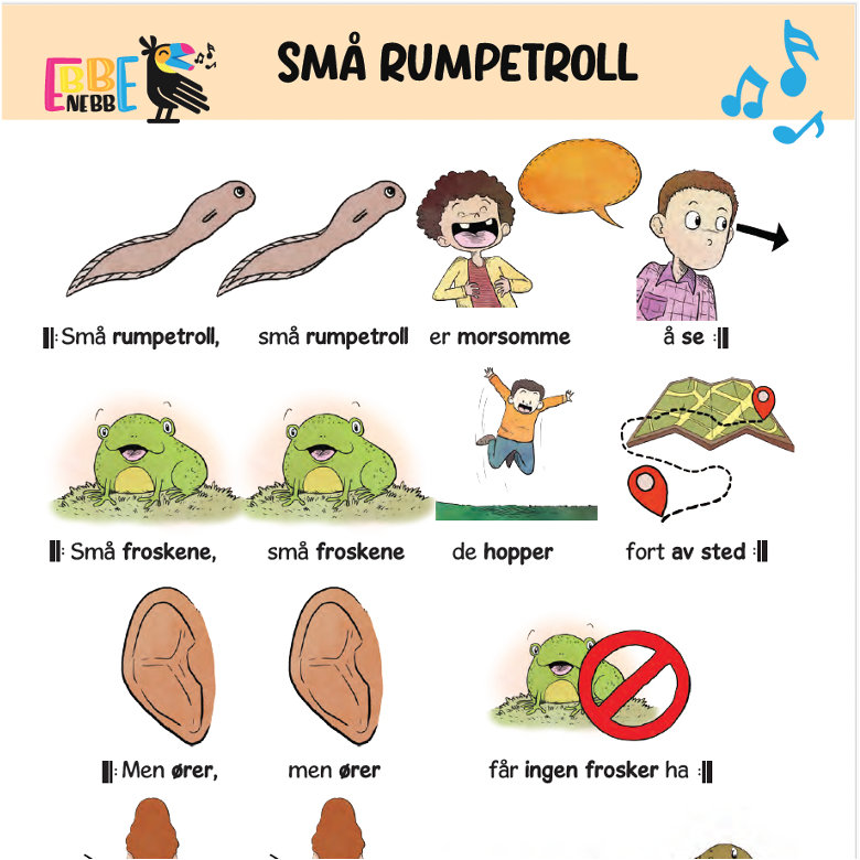 Sangkort: Små rumpetroll