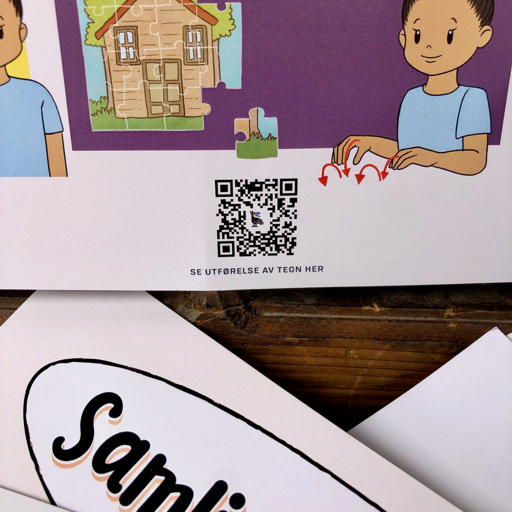 Plakat med håndtegn og symboler